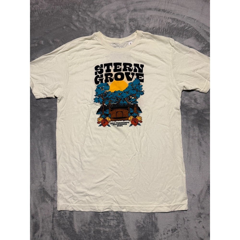 Golden Goods Stern Grove Festival T-Shirt Mens Large Cream 2024 Concert Tour Tee